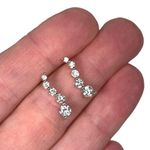 10KT SOLID WHITE GOLD JOURNEY PENDANT & EARRINGS & 18” NECKLACE CZ “DIAMOND” SET Photo 2