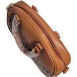 Christie Brinkley The Danbury Mint Tan & Brown Logo Crossbody Satchel Bag Photo 7