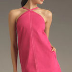 Anthropologie  Pilcro Size Large Pink The Judie Halter Denim Swing Mini Dress Photo 0