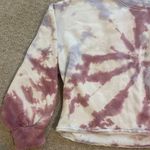 Hippie Rose  Purple Tie Dye Cropped Scoop Neck Sweatshirt XL Photo 1