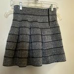 Sans Souci Heavy Womens Mini Skirt M Medium Black Silver Wavy Print Waist 28 30” Photo 2