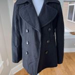 London Fog  Black Wool Blend Short Pea Coat Dress Jacket Size Medium Photo 5