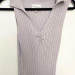 Pink Rose  ribbed knit lilac pastel midi dress v neck collared neck size medium Photo 3