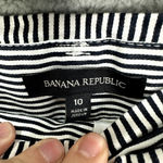 Banana Republic Wide Leg Cropped Pants Womens 10 Blue Striped Preppy Nautical Photo 1