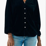 Faherty  Naomi or Genevieve Stretch Silk Velvet Top Medium Photo 0