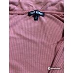 Steve Madden Women's Pink Long Sleeve Ribbed Button-Up Top Size L Photo 4