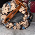 ETRO Milano Paisley Drawstring Clutch with Brown Leather Accents Blue Photo 5