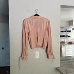 Free People gauze light pink pastel button down blouse M Photo 7