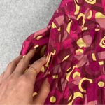 Larry Levine  Linen Blend A-line Skirt Pink Yellow Geometric Pattern Size 10 Photo 2