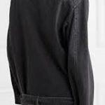 Nanushka Charcoal Black Cite Oversized Denim Belted Moto Biker Jacket Size XS Photo 1