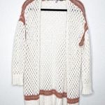 Amuse Society  open knit cream orange metallic cardigan size xs/s Photo 0