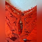 Free People Women’s Fiery Red Lace Mini Dress Size S Photo 5