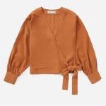 Everlane  Washable Silk Wrap Top Sz 4 Photo 1