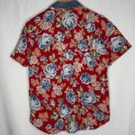 Liz Claiborne VTG ‎ Lizwear MED Hawaiian Floral Button Down Shirt 90s Retro Denim Photo 1