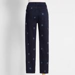 Warp + Weft MPX Milan High Rise Skinny Jeans Star Patterned Dark Blue 28 NWT Photo 1