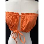 FP Toast Swim Ruffle Bandeau Bikini Top Nectarine Sz S Orange Photo 1
