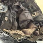 Vince Camuto  Black Leather Shoulder Bag Purse with Flowers Leather+Jaquard Photo 5