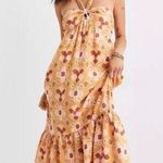 Aerie Linen Blend Braided Halter Hi Low Maxi Dress Small Photo 0