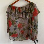 Topshop Large Floral Sheer Tie Arm Tie Strap Top 2 Photo 6