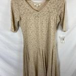 Dress Barn NWT Floral Knit Dress Tan Size 4 Photo 0