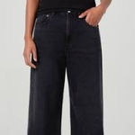 AGOLDE Like New  Low Curve Barrel Jeans Sz 30 Black Gray $238 Black Tar Wide Leg Photo 0