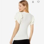 Lilly P Women’s Ruffle Shell Short Sleeve Sweater Large in Cream Soft Dressy Photo 1