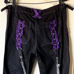 Tripp NYC Dark Street Lolita Gothic Lace Corset Pants Black Purple 29 NWT Photo 12