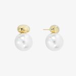 SHASHI Empress Pearl Earrings in Gold & Pearl Womens Dangle Drop Stud Photo 7