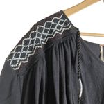 Free People Washed Black Market Embroidered V-Neck Top Size Large Photo 5