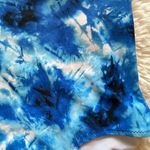 Cupshe One Piece Swimsuit Halter Neck Women’s size Medium Blue Tie Dye Pattern Photo 4
