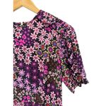 Kate Spade  Pacific Petals Floral Smocked Dress Purple Size 4 Feminine Silk Blend Photo 4
