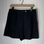 Maeve Anthropologie US 8 High Rise Pleated Black Cotton Shorts Boho Nautical Photo 0