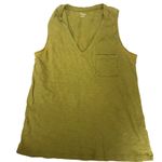 Madewell VNeck Pocket Tank Top Green Size Small Soft Slub Knit Minimalist Casual Photo 0