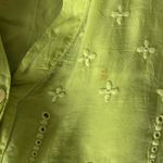 Johnny Was Embroidered Blouse Top Lime Green Cupra Rayon Size XS Photo 4