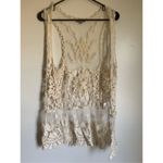 A Peach from Buckle crochet lace embroidered vest top sz S boho festival beachy White Photo 1