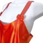 Vintage Y2K Orange Bow Satin Slip Mini Dress Size S Photo 4