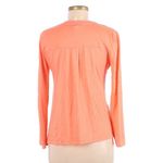 Splendid Coral Orange V Neck Long Sleeve Blouse Womens XS Long Sleeve Casual Photo 1