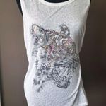 River Island  Sleeveless T-Shirt White with Leopard Design Size 14 - New No Tags Photo 0