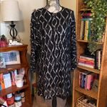 ZARA  Black and Silver Long Sleeve Fringe Style Mini Dress Photo 3