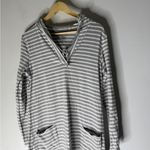 Coolibar Catalina Beach Cover Up Dress Long Sleeve Gray White Stripe M Size M Photo 2