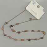 NWT Time & Tru Elegant Rose Gold and Pink Gemstone Necklace Photo 2