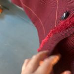 Laurie Felt Zoe Plaid Knit Fringe Trim Button Front Wrap Coat | Sz Medium Red Photo 10