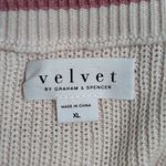 Velvet by Graham & Spencer Kierra Pullover Sweater Ecru Pink Striped Knit XL New Photo 8