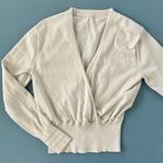 Lululemon Crossover Ribbed Waist White Opal Cotton Cashmere Sweater Photo 4