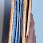 Gucci  Pebbled Calfskin Swing Continental Wallet Light Beige Baby Blue Interior Photo 2