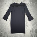 Etcetera Dress Women 0 Navy Blue Open Knit Trim Office Preppy Neutral Minimalist Photo 1