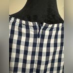 EUC Chelsea & Theodore Blue White Checked Embroidered Floral Babydoll top size 8 Photo 6