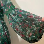 Romeo + Juliet Couture NWT Medium Dark Green Floral Crochet Mini Skater Dress Long Balloon Puff Sleeve New Photo 8