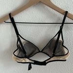 Victoria's Secret Victoria’s Secret Sequin Mesh Bralette Neutral Black Tan Nylon Small Photo 4
