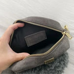 TSD12 Suede Leather Pompom Circle Crossbody Bag in Grey Retail $373 Photo 6